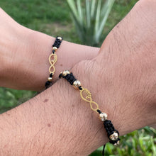 Cargar imagen en el visor de la galería, Pareja Pulsera Infinito Love Black