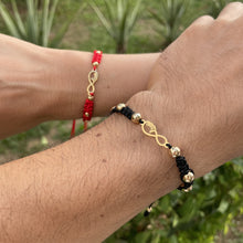 Cargar imagen en el visor de la galería, Pareja Pulsera Infinito Love Black & Red