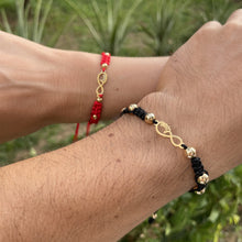 Cargar imagen en el visor de la galería, Pareja Pulsera Infinito Love Black & Red