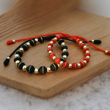 Cargar imagen en el visor de la galería, Pareja Pulsera Blay Black & Red
