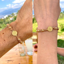 Cargar imagen en el visor de la galería, Pareja Pulsera San Benito Beige