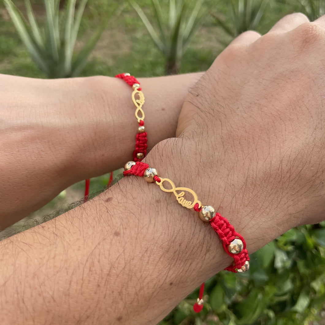 Pareja Pulsera Infinito Love Red