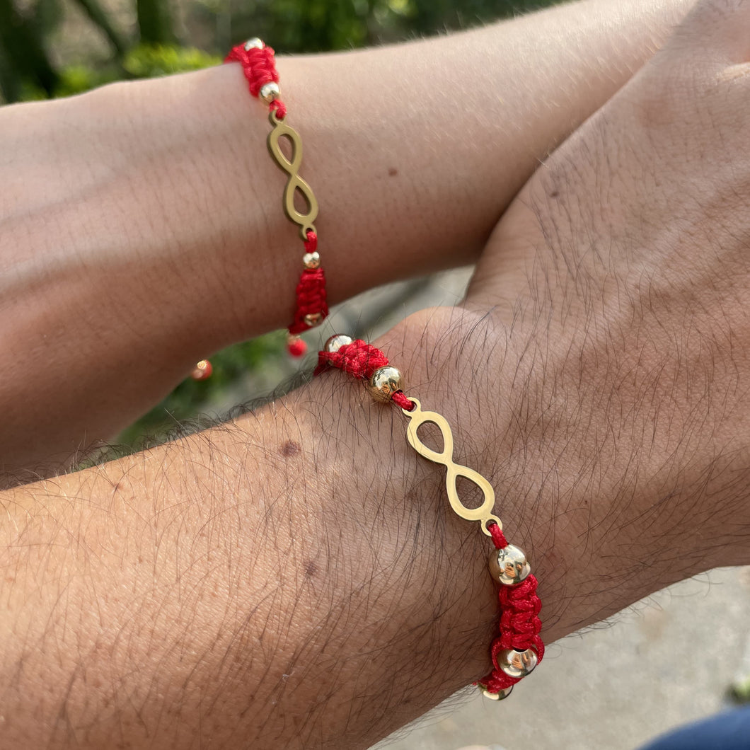 Pareja Pulsera Infinito Red