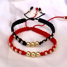 Cargar imagen en el visor de la galería, Pulsera Tejida Black &amp; Red x2
